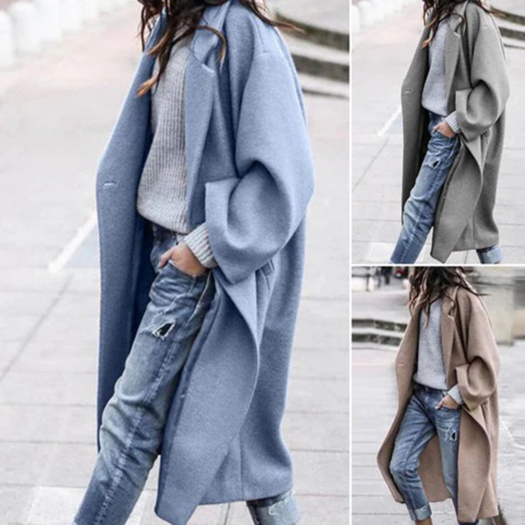 Dam Trenchcoat Vinter Elegant Kvalitet Isolerad Tyg-2