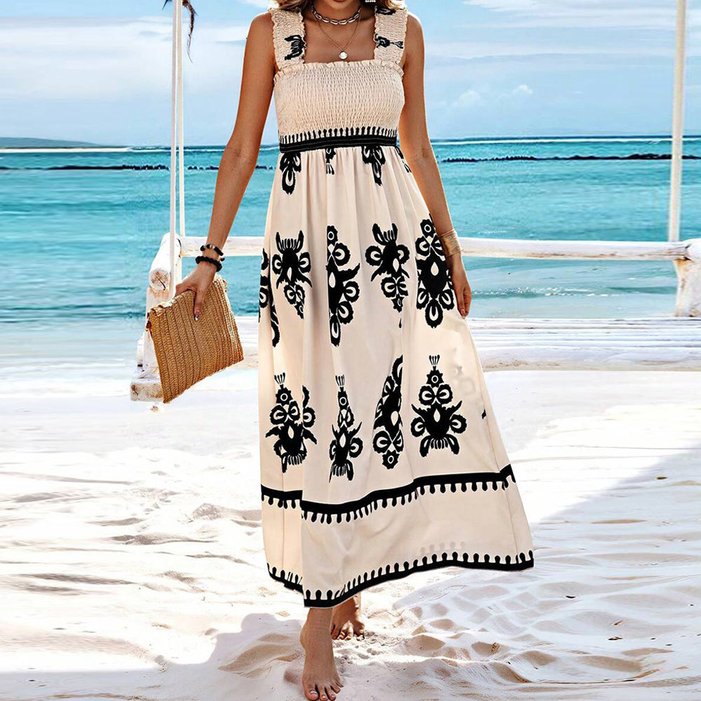 Strandklänning Dam med Bröstomslagsdesign i Mjuk Bomullsblandning – Vit, S-2XL 3