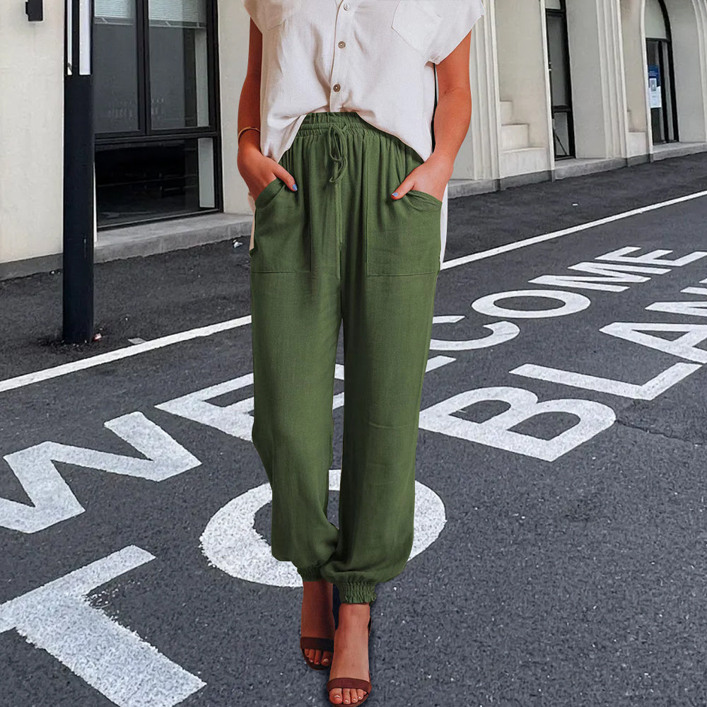 Variant image for Kvinnors Byxor Löst Snitt Polyester Avslappnad Design-21