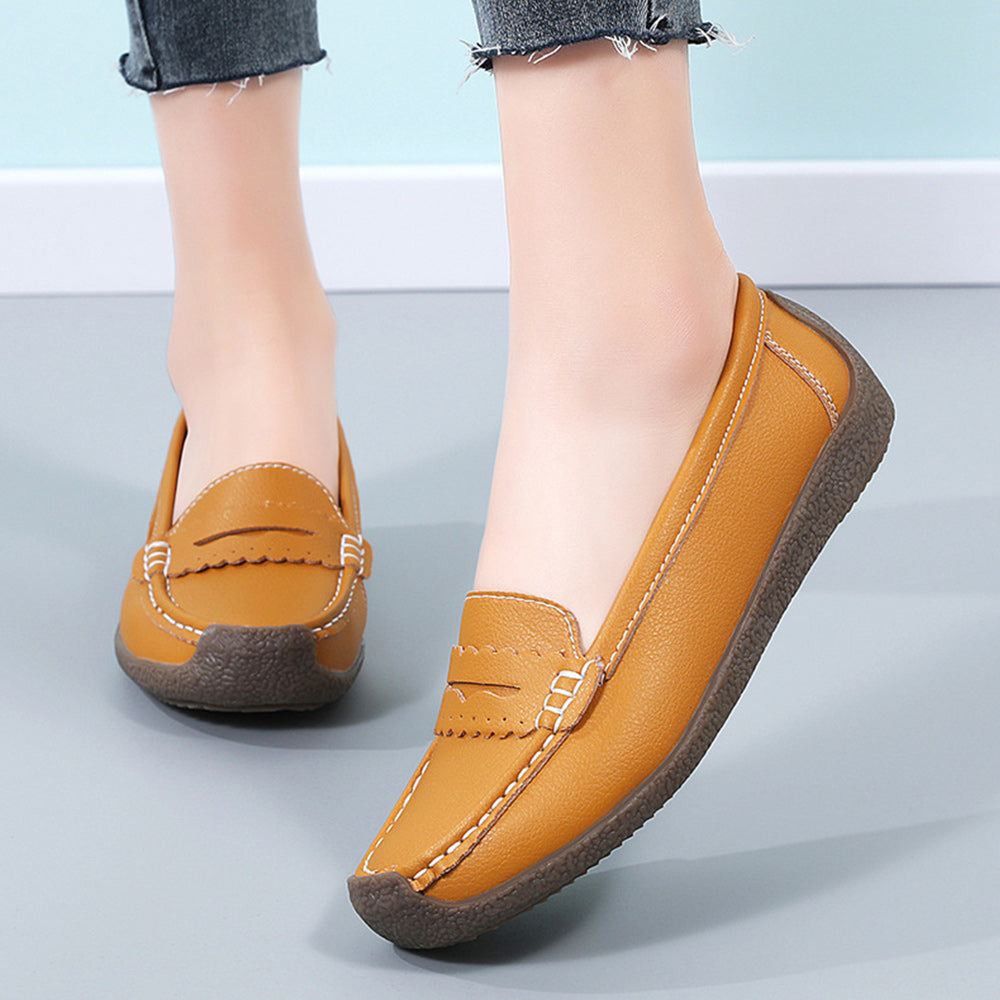 Herrskor Mockasiner Rund Tå Design Läder-3