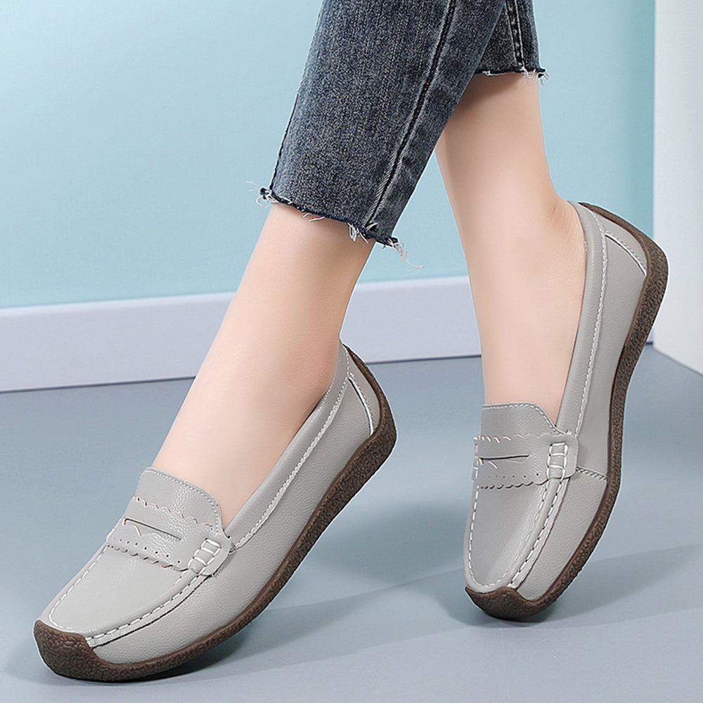 Herrskor Mockasiner Rund Tå Design Läder-2