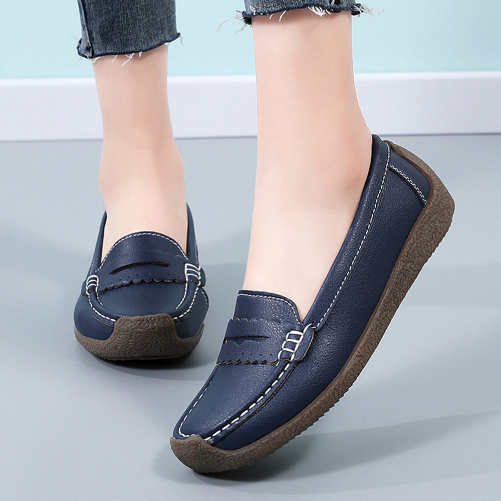 Herrskor Mockasiner Rund Tå Design Läder-4