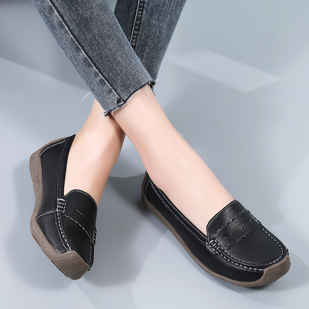 Herrskor Mockasiner Rund Tå Design Läder-5