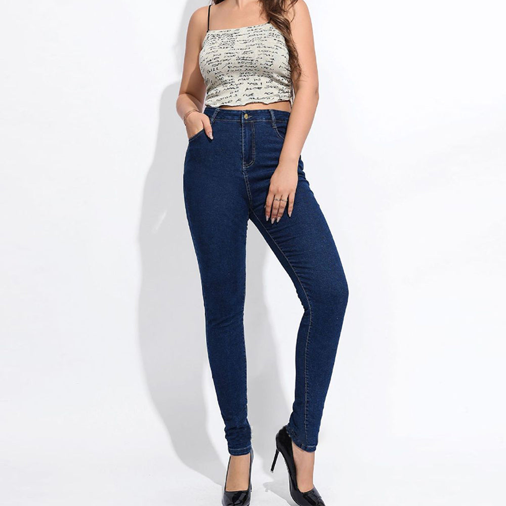 Dam Jeans Hög Midja Stretch Rörjeans – Figurformande, Elastiska och Bekväma i Storlekar S-3XL 2