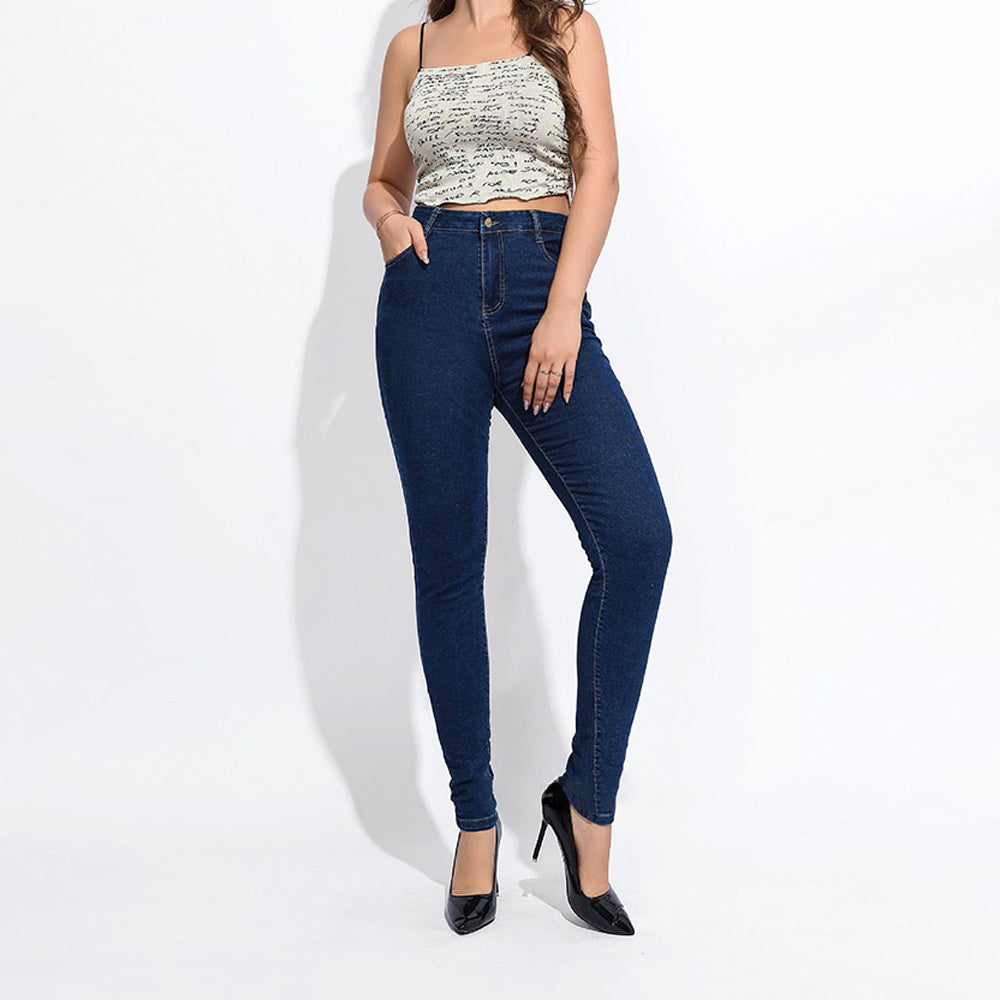 Dam Jeans Hög Midja Stretch Rörjeans – Figurformande, Elastiska och Bekväma i Storlekar S-3XL 5