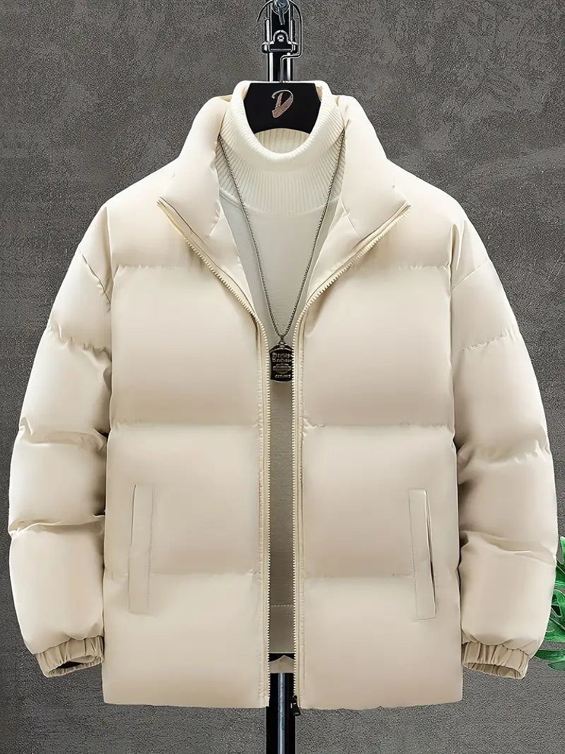 Herrar Vinterjacka Uppvärmd Vindtät Polyester Modern Design-1