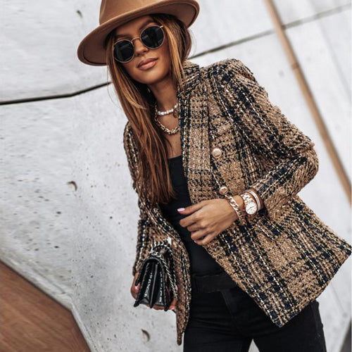 Dam Blazer Klassisk Stil Polyester Fullängd Elegant-1
