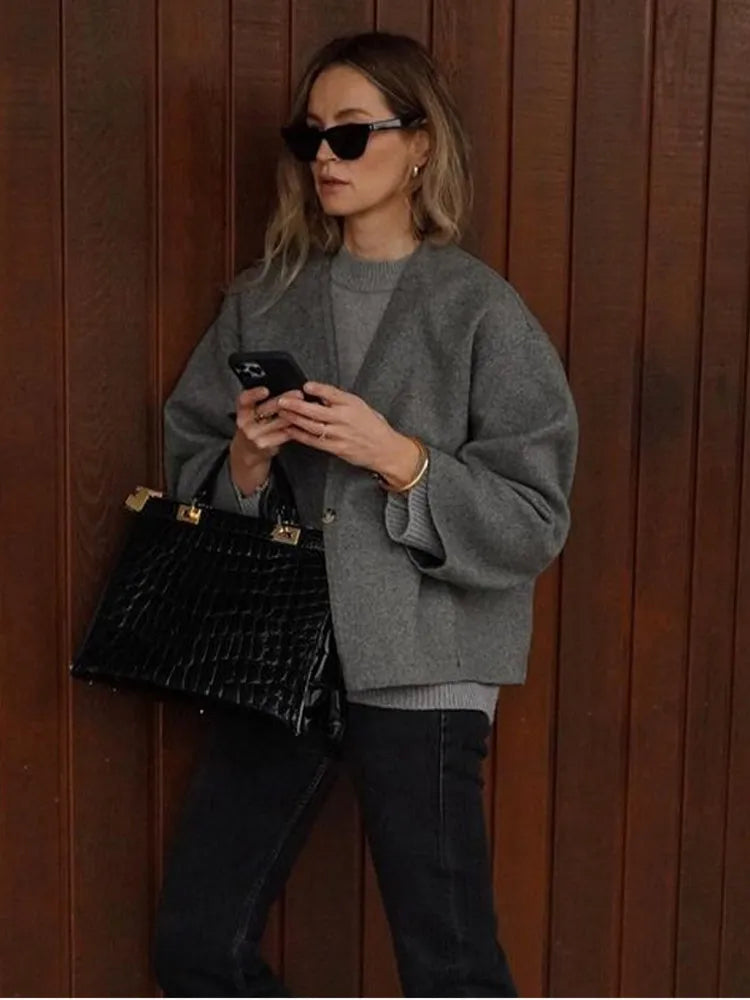 Lång Kofta Dam Löst Snitt Mjuk Ekologisk Bomull-3