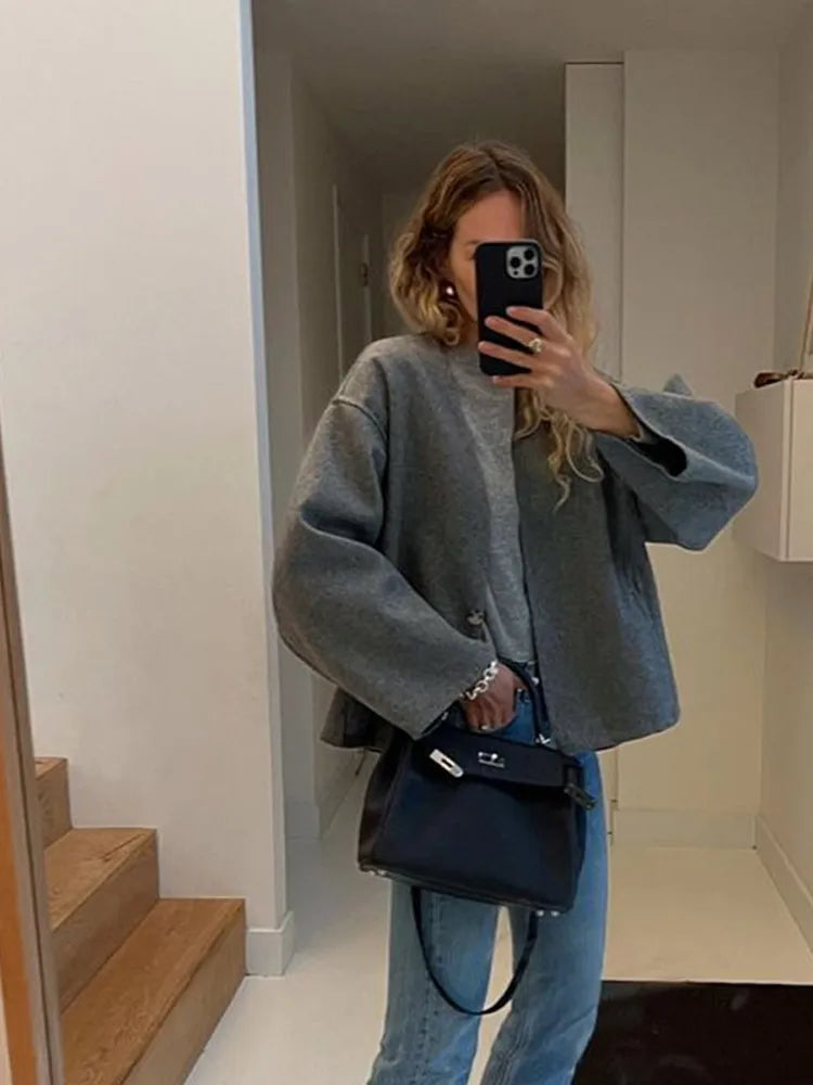 Lång Kofta Dam Löst Snitt Mjuk Ekologisk Bomull-2