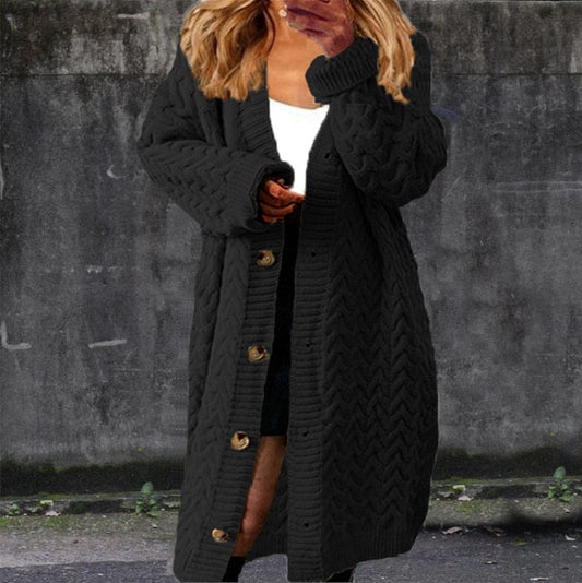 Dam LÄng Kofta Löst Passande Mjuk Polyester-1