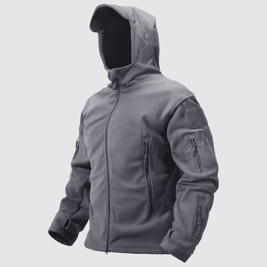 Slim Fit Thermojacka för Herrar med Justerbar Huva och Syntetisk PĂ€ls â Vinterjacka i Polyester med Fickor 1