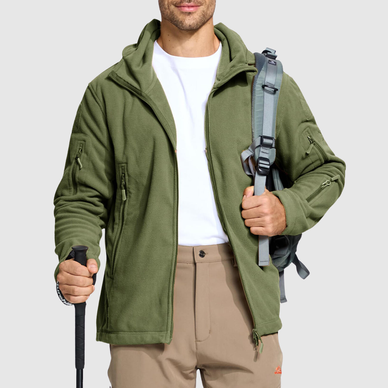 Slim Fit Thermojacka för Herrar med Justerbar Huva och Syntetisk Päls – Vinterjacka i Polyester med Fickor 2
