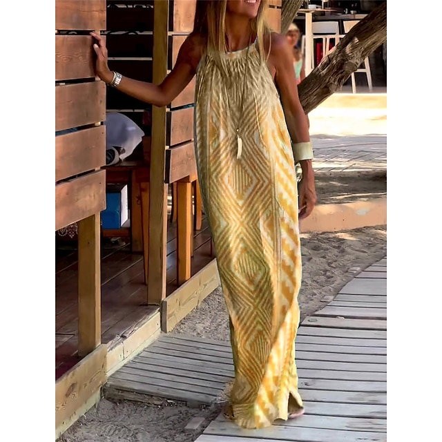 Dam Sommarklänning Lätt och Luftig 100% Polyester Elegant Silhuett-2