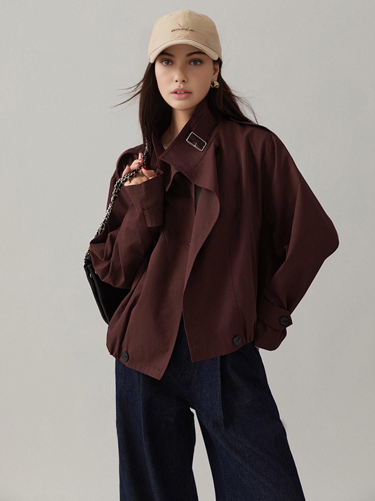 Dam Trench Coat Avslappnad Passform Polyester-Bomull-2