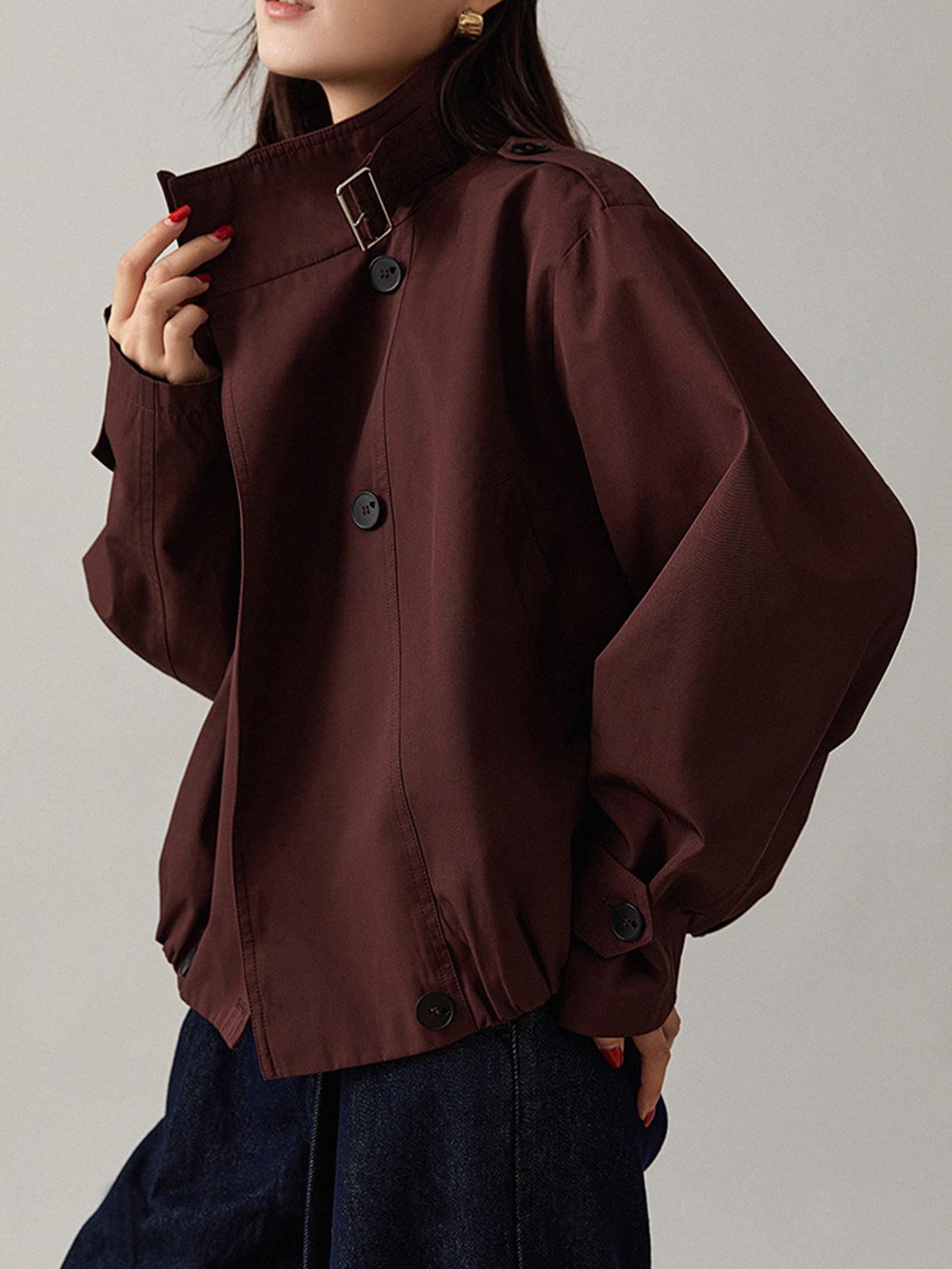 Dam Trench Coat Avslappnad Passform Polyester-Bomull-5