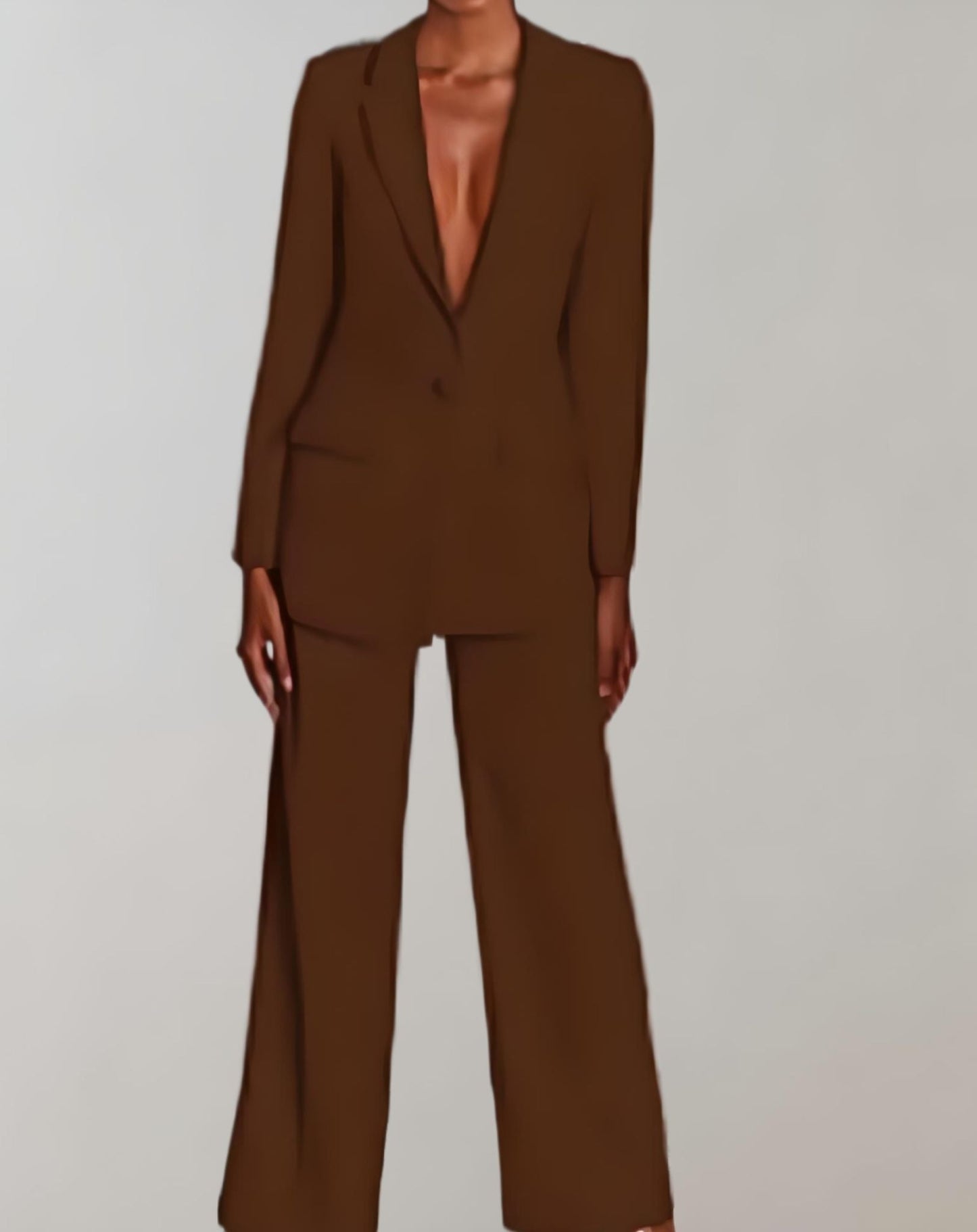 Dam Blazer Lång Passform Polyester Modern Elegant-3