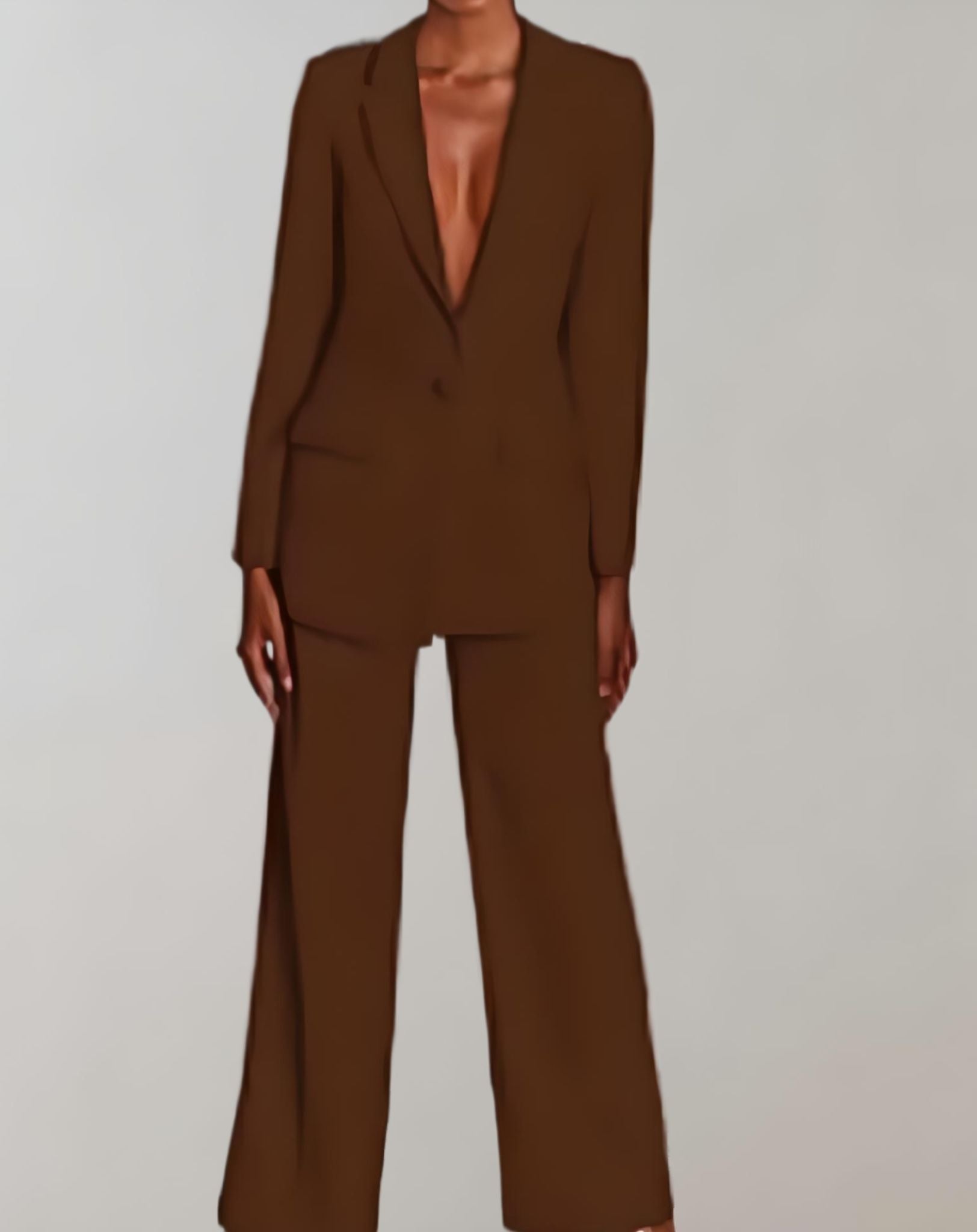 Dam Blazer Lång Passform Polyester Modern Elegant-3