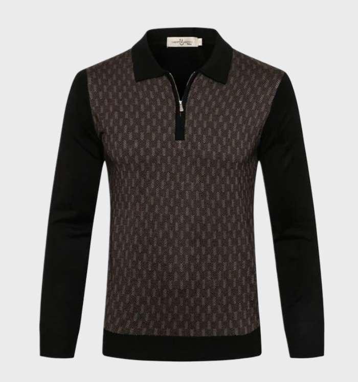 Herr Tröja Smal Design med Krage 100% Bomull 18