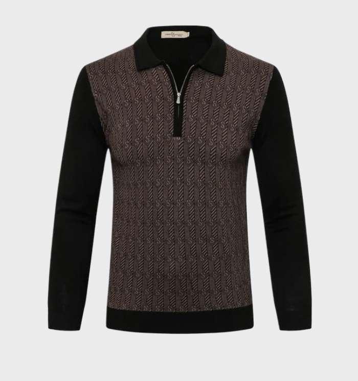 Herr Tröja Smal Design med Krage 100% Bomull 6