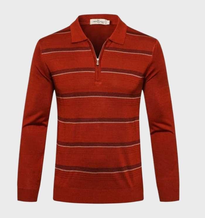 Herr Tröja Smal Design med Krage 100% Bomull 17
