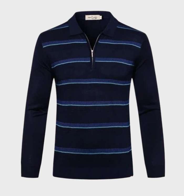 Herr Tröja Smal Design med Krage 100% Bomull 2