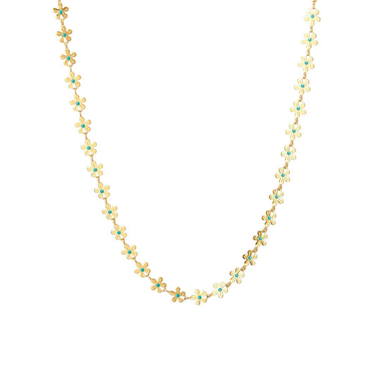 Dam Silverhalsband Blommig Design Ăkta Silver Justerbar LĂ€ngd-1