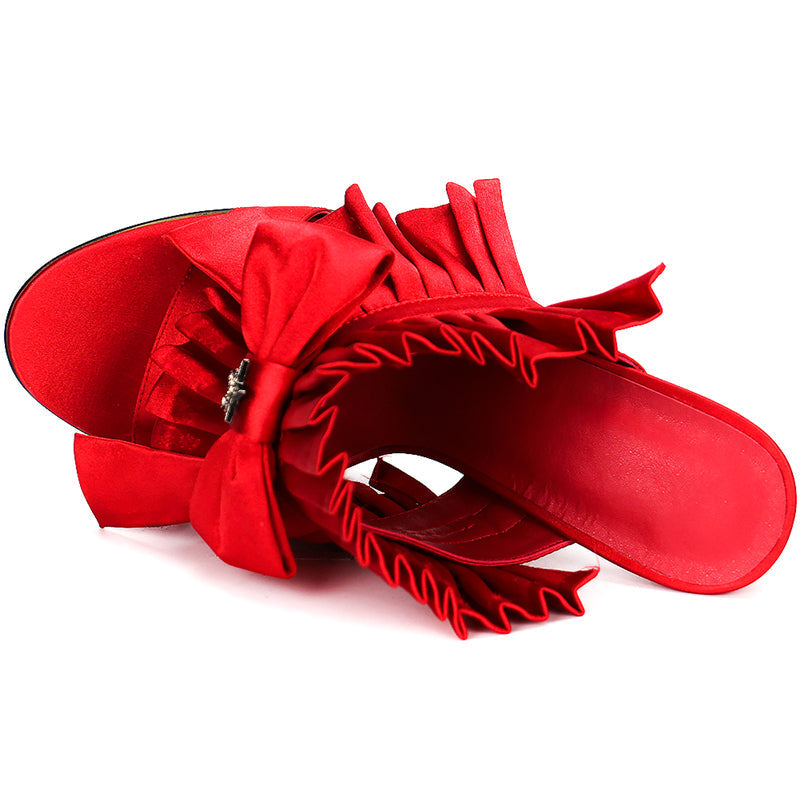 Dam Sandaler Hög Klack Fjärilsdetalj Syntetisk-6