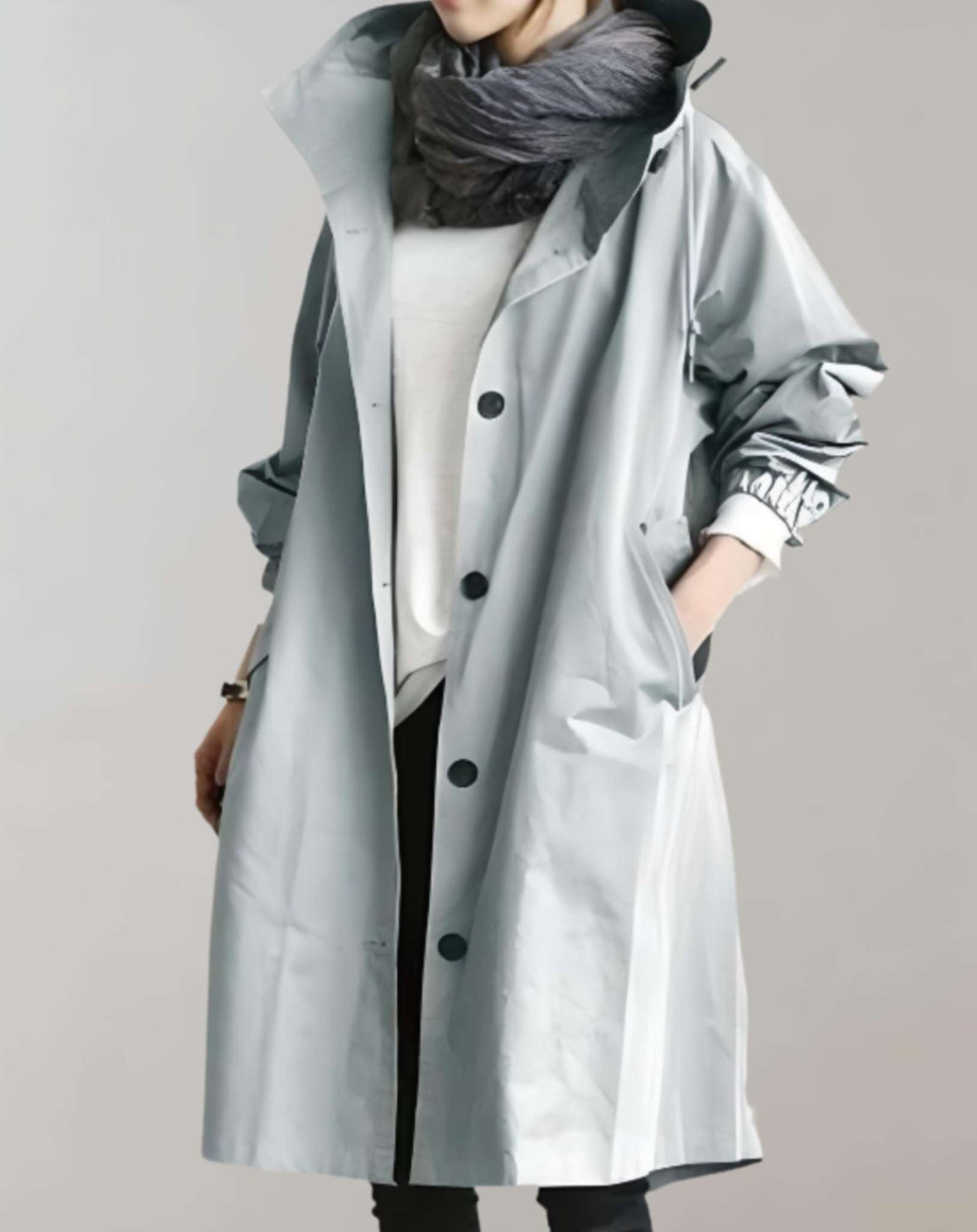 Variant image for Dam Trenchcoat Vattentät Huva Syntetisk Material-9