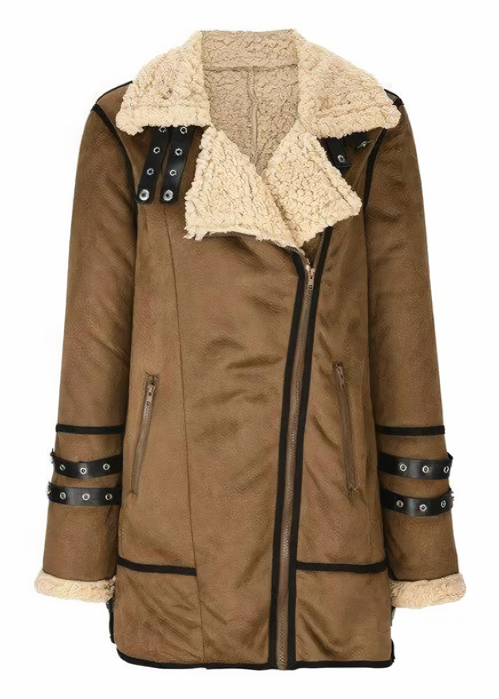 Dam Vinterjacka Lång Elegant Högkvalitativ Syntetisk-4