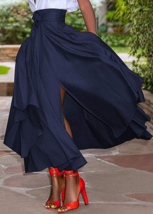 Dam Lång Kjol Spetsdetaljerad Polyester Elegant Flödande 1