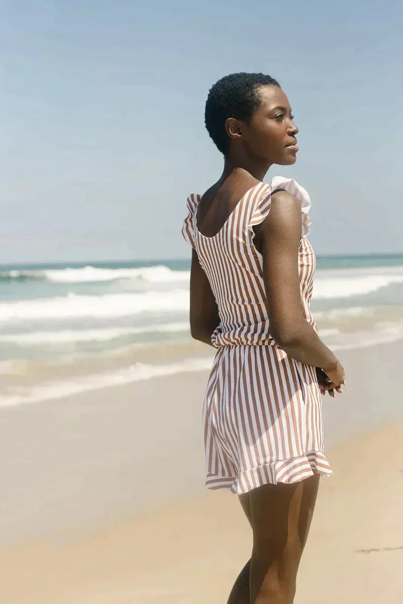 Dam Badshorts Tropisk Stil Polyester Med Avtagbara Behåinsatser-5