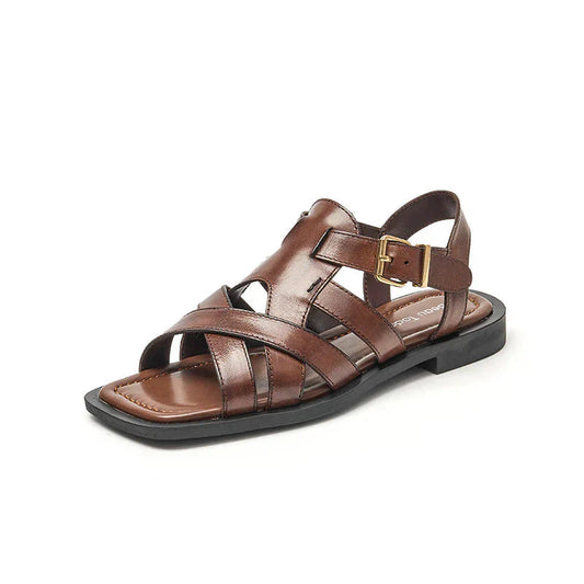 Herr Sandaler Läder med Spännen Elegant Stil Komfortabel Sula-1