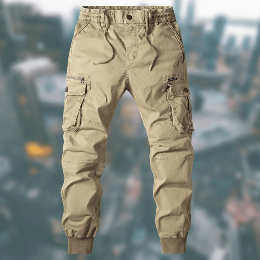 Herr Cargo Byxor med Flera Fickor och Hållbart Material – Modern och Bekväm Silhuett 8