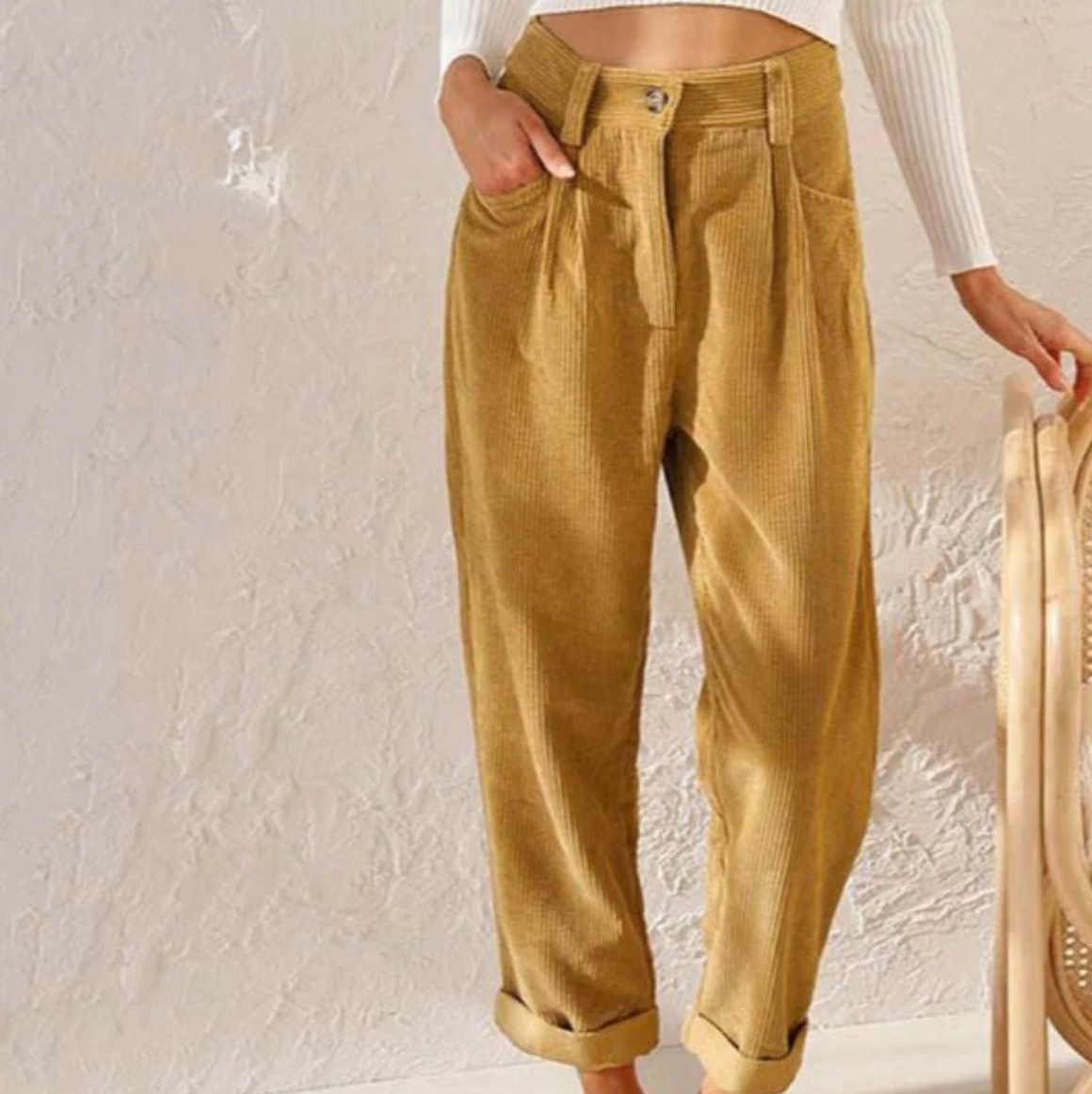 Dam Sladdbyxor Elegant Denim Högkvalitativ-5