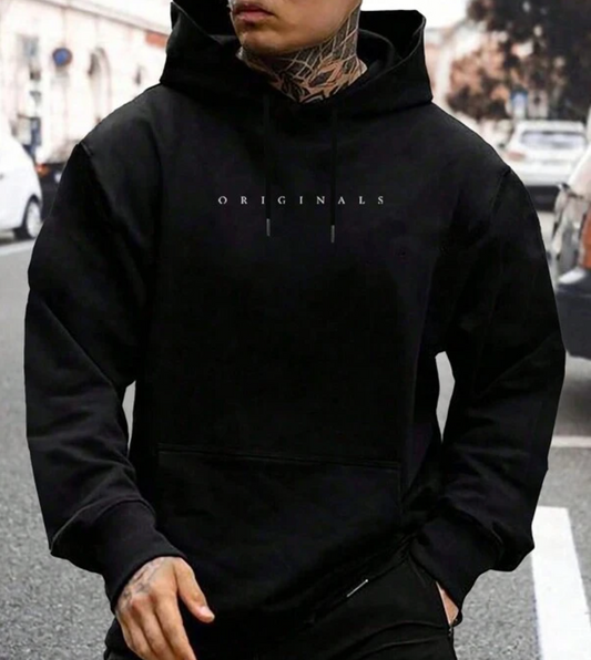 Hoodie Herr Mjuk Design Rymlig Passform 100% Bomull-1