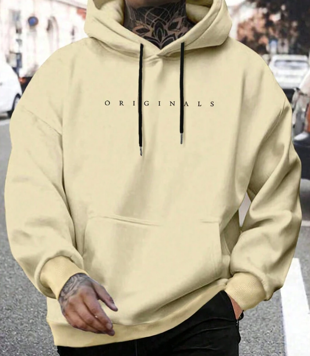 Hoodie Herr Mjuk Design Rymlig Passform 100% Bomull-3
