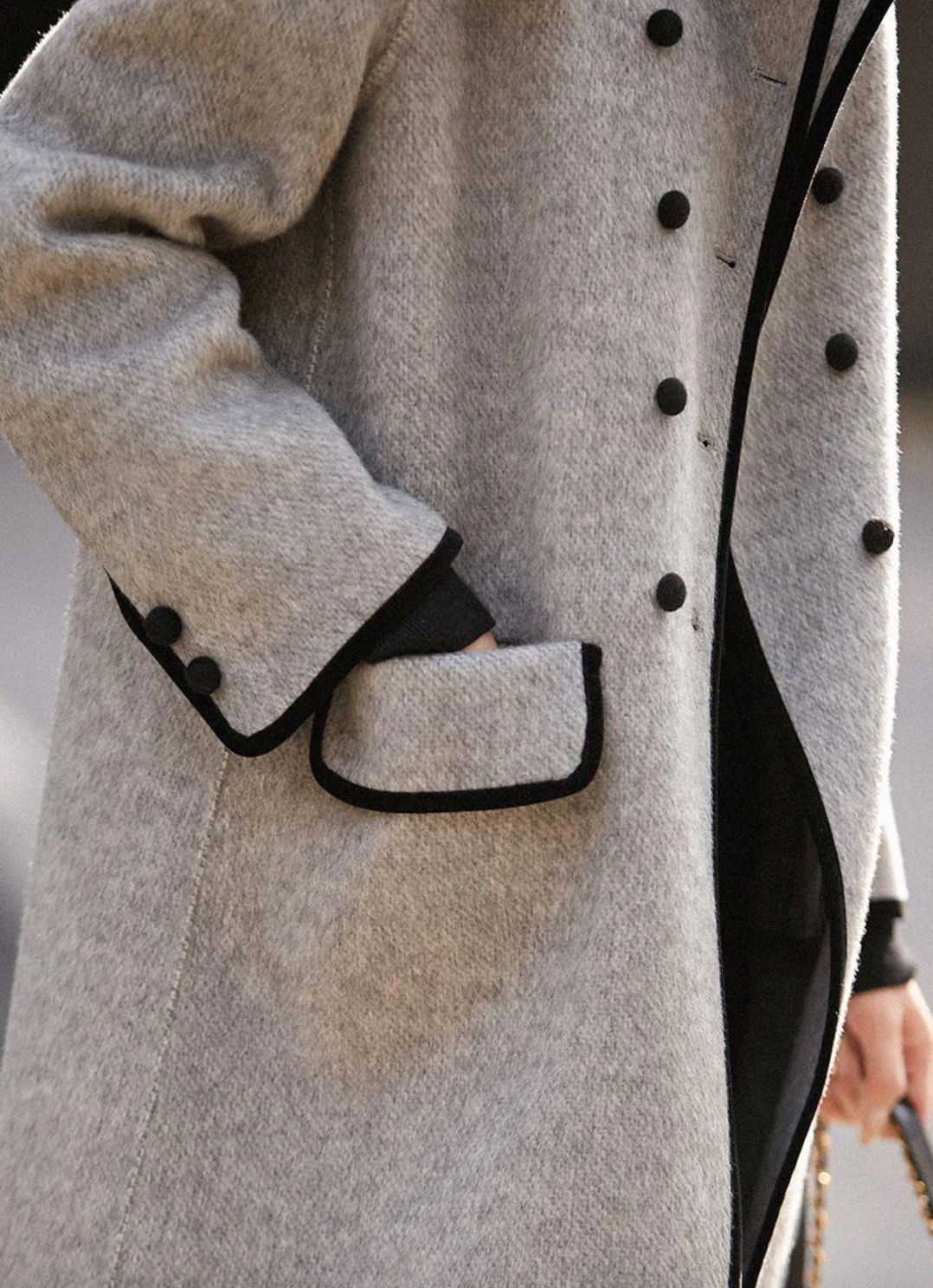 Dam Lång Kappa Trendig Polyester-Bomull-3