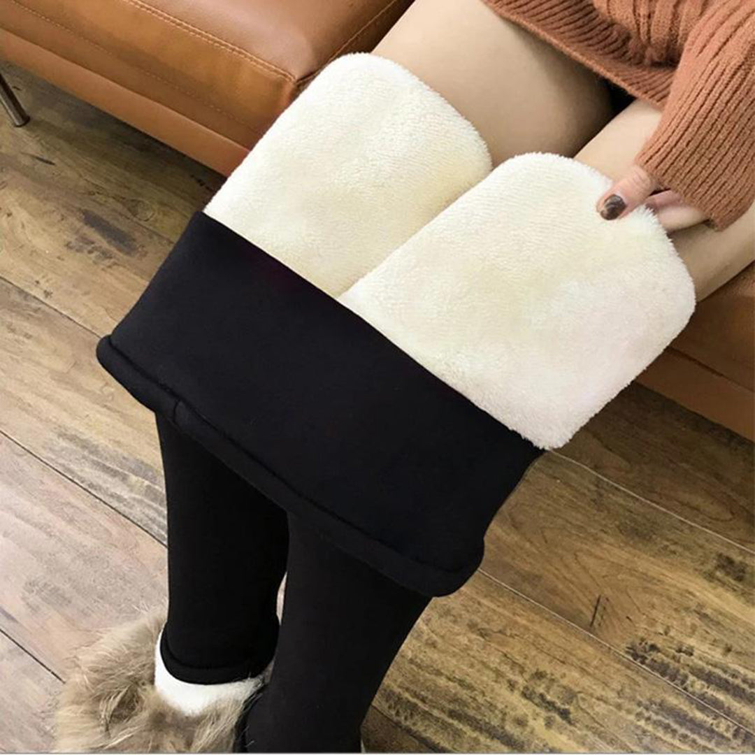 Damleggings Fleece Vinter Hög Midja Termisk Komfort 3