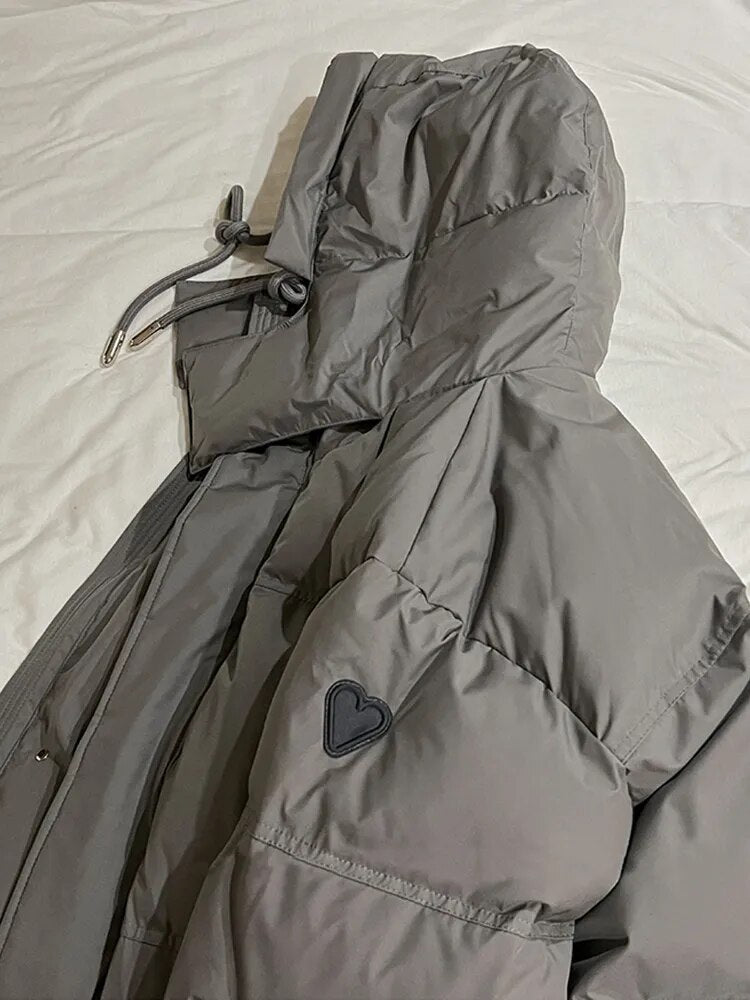 Dam Vinterjacka Puffad med Huva Polyester Lång-2