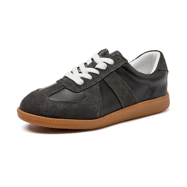 Kvinnors Sneakers Platta Läder-5