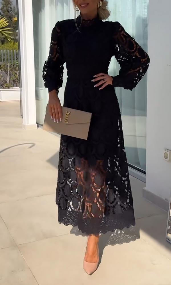 Variant image for Kvinnors Fritidsklänning Spetsdetaljer Bomull-7