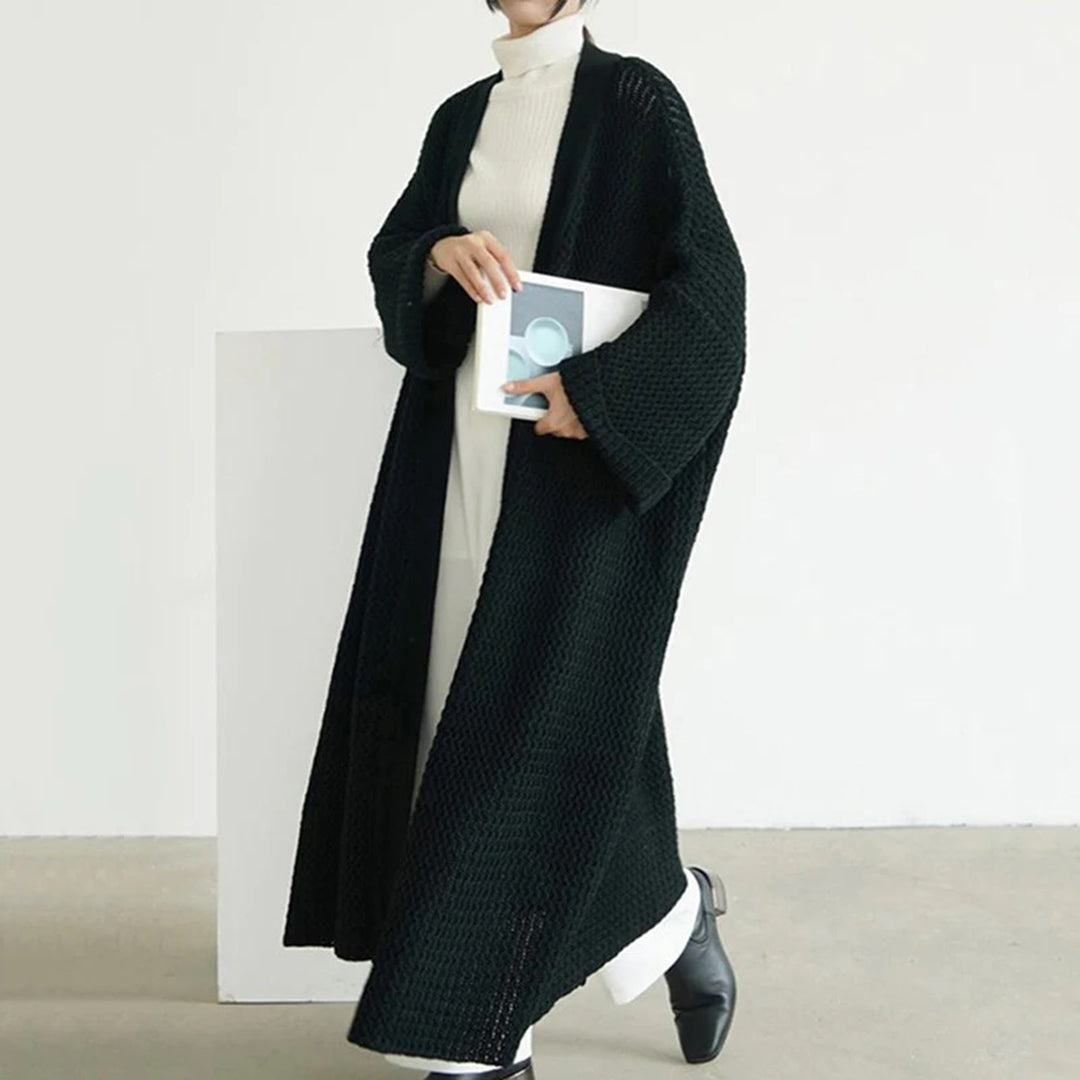 Variant image for Kvinnors Överdimensionerad Stickad Kofta Trendig Mjuk Textil-2