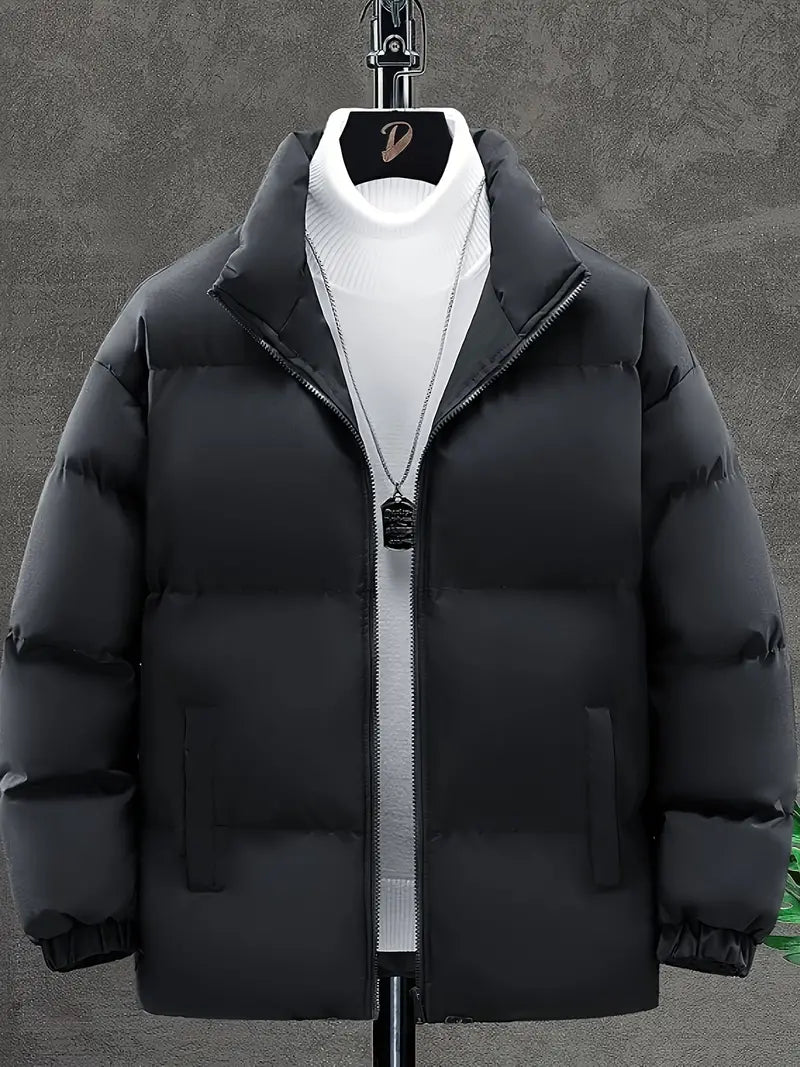 Herrar Vinterjacka Uppvärmd Vindtät Polyester Modern Design-2