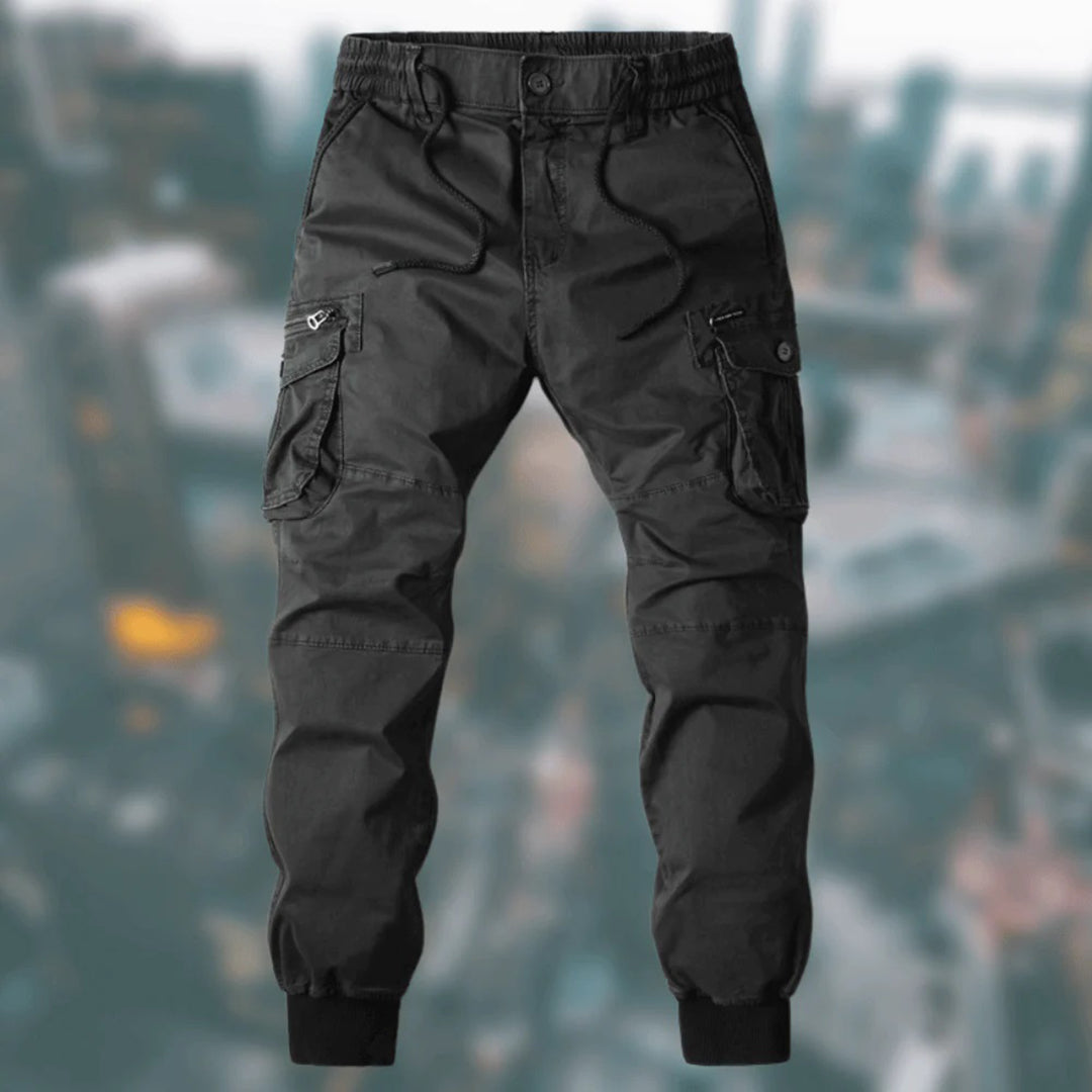 Herr Cargo Byxor med Flera Fickor och Hållbart Material – Modern och Bekväm Silhuett 10