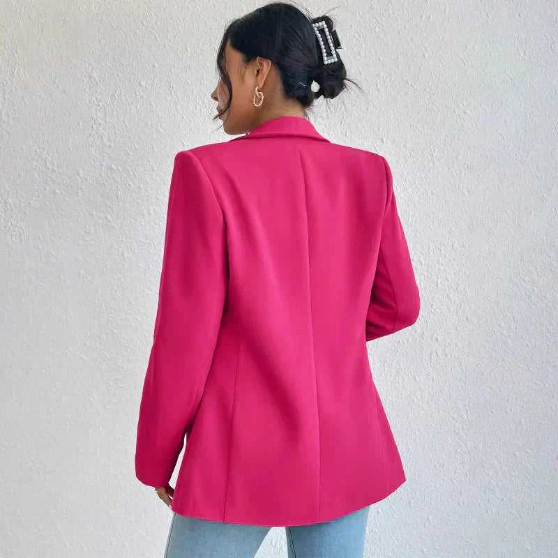Dam Blazer Tidlös Design Högkvalitativ Polyester och Viskos-5