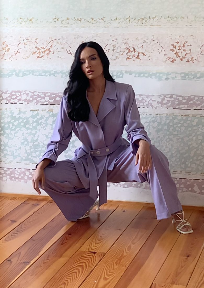 Dam Blazer Modern Polyester Rayon Elegant Silhuett-6