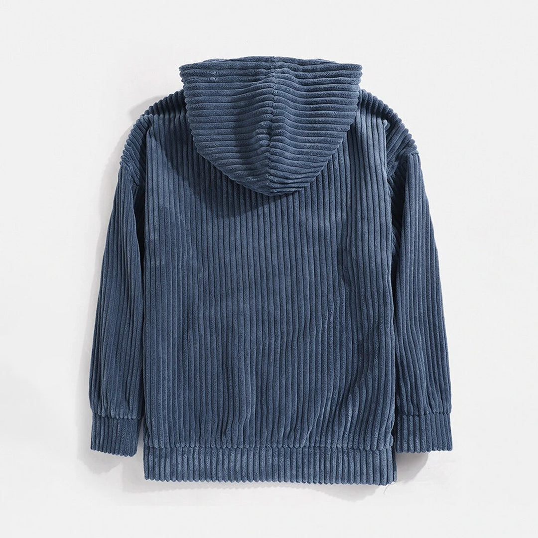 Hoodie Herr Modern Mjuk Polyester med Huva och Ribbade Detaljer 2