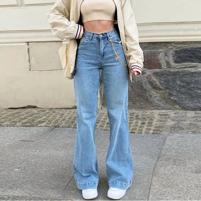 Dam Jeans Stretch Medelhög Midja Modern Passform 8