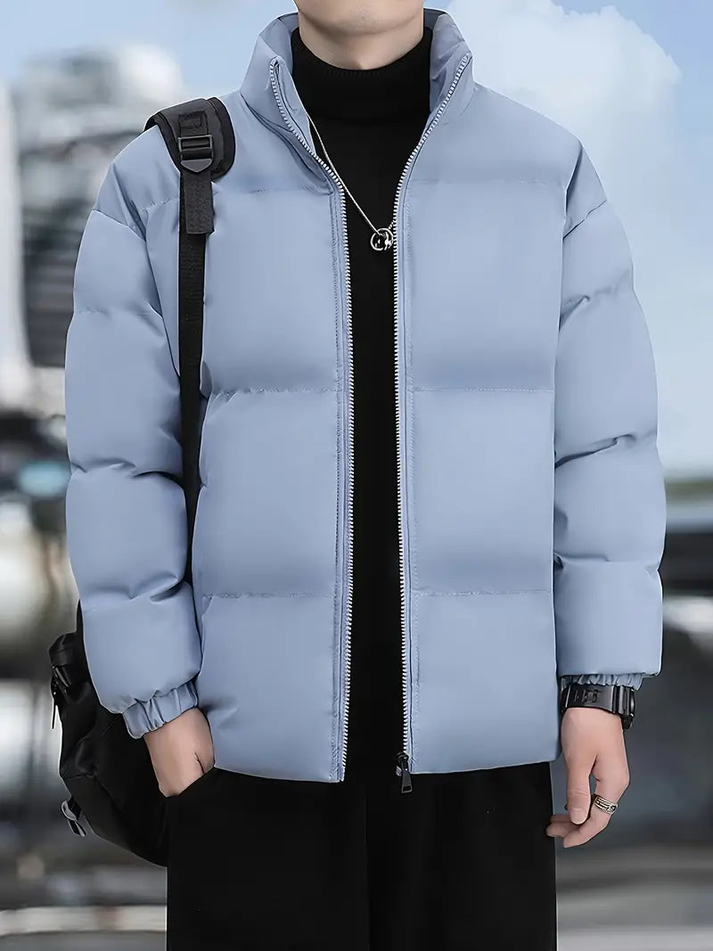 Herrar Vinterjacka Uppvärmd Vindtät Polyester Modern Design-3