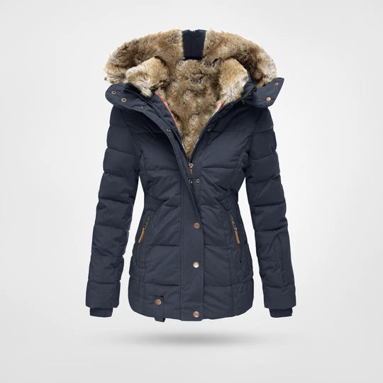 Dam Vinterjacka Sportig Polyester med Huva 4
